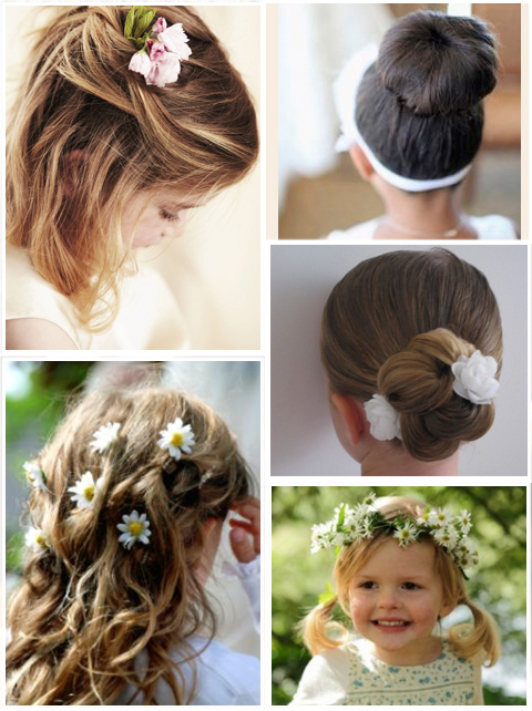 cute-updo-hairstyles-for-wedding-flower-little-girl - Hair I Come